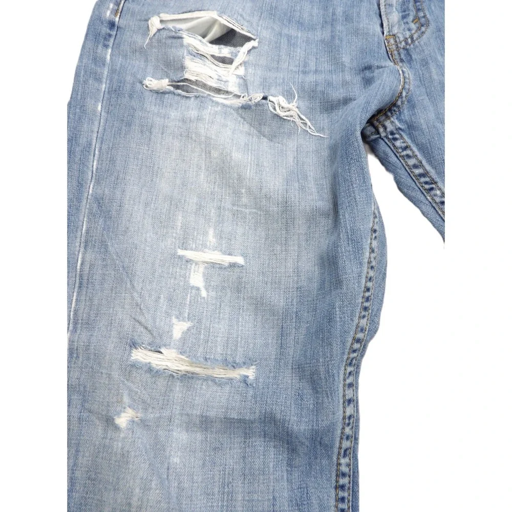 Y2K Levis 527 Slim Bootcut Jeans Men W33xL30 Distressed Light Wash Denim Western